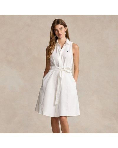 Polo Ralph Lauren Vestido camisero oxford sin mangas - Blanco