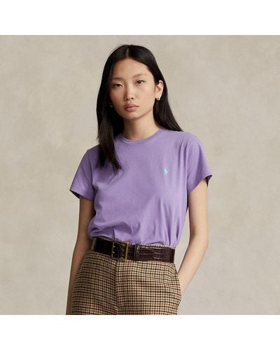 Polo Ralph Lauren Rundhals-T-Shirt aus Baumwolljersey - Lila