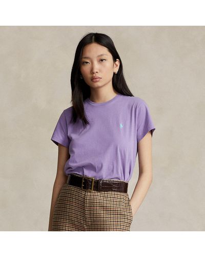 Polo Ralph Lauren T-shirt col rond jersey de coton - Violet
