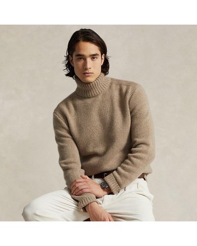 Ralph Lauren Wool-cashmere Turtleneck Sweater - Brown
