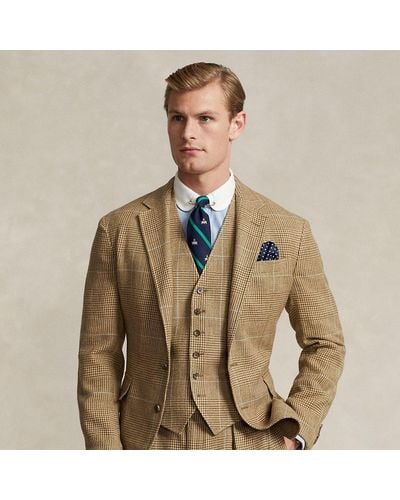 Polo Ralph Lauren Polo Soft Tailored Geruit Tweed Jasje - Bruin
