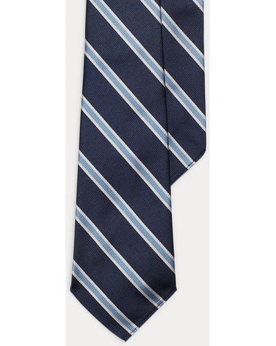 Polo Ralph Lauren Vintage-inspired Striped Silk Repp Tie - Blue