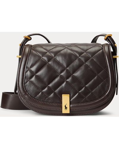 Polo Ralph Lauren Polo Id Quilted Leather Saddle Bag - Black