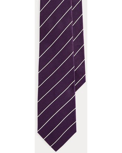 Ralph Lauren Purple Label Gestreifte Krawatte aus Seidensatin - Lila