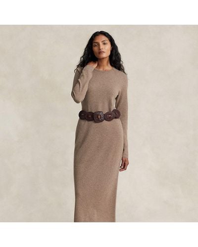 Polo Ralph Lauren Rundhals-Pulloverkleid aus Kaschmir - Braun