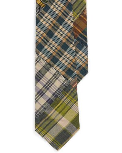 Polo Ralph Lauren Patchwork Plaid Cotton Tie - Green