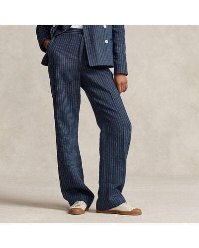 Polo Ralph Lauren Pantalón de pernera recta de lino - Azul