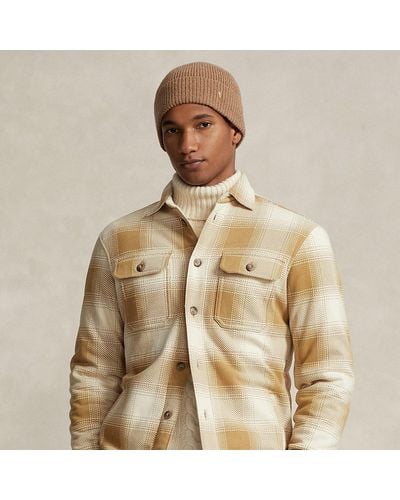 Polo Ralph Lauren Plaid Fleece Shirt Jacket - Natural
