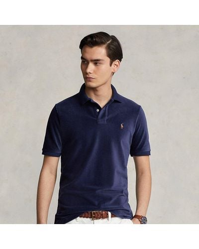 Polo Ralph Lauren Classic-Fit Poloshirt aus Kordsamt - Blau