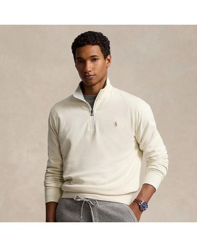 Ralph Lauren Luxury Jersey Quarter-zip Pullover - White