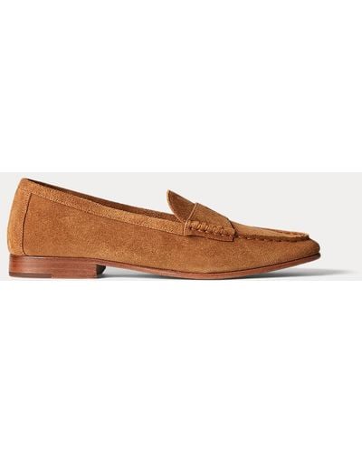 Polo Ralph Lauren Embossed-pony Suede Penny Loafer - Brown
