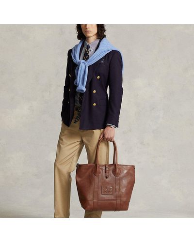 Ralph Lauren Heritage Tumbled Leather Tote - Brown