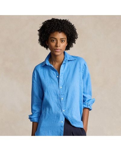 Polo Ralph Lauren Oversize Fit Linen Shirt - Blue