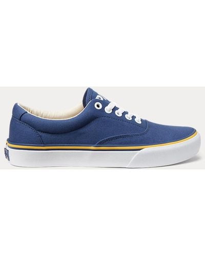 Polo Ralph Lauren Baumwollsegeltuch-Sneaker mit Logo - Blau