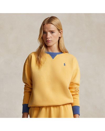 Ralph Lauren Two-tone Fleece Crewneck Sweatshirt - Yellow
