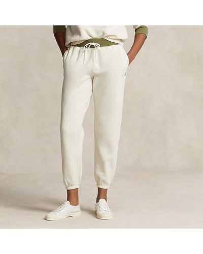 Ralph Lauren Two-tone Fleece Athletic Pant - White