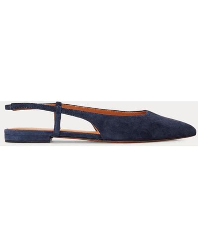 Polo Ralph Lauren Platte Suède Schoenen Met Slingback - Blauw