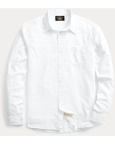RRL Camisa de trabajo de sarga - Blanco