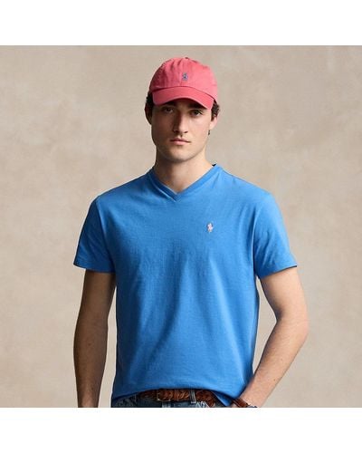 Ralph Lauren Classic Fit Jersey V-neck T-shirt - Blue
