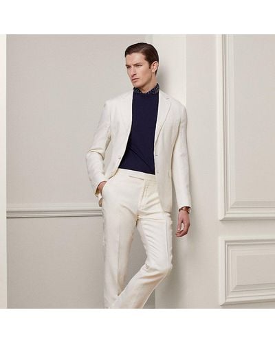 Ralph Lauren Purple Label Ralph Lauren Gregory Hand-tailored Silk-linen Trouser - White