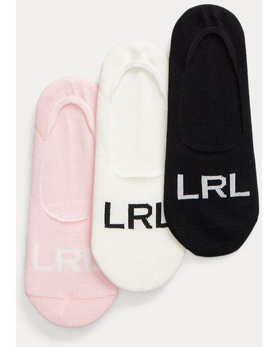 Lauren by Ralph Lauren Logo Cotton-blend Liner Sock 3-pack - Black