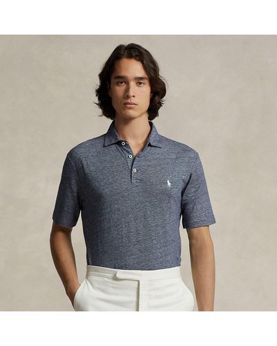 Ralph Lauren Classic Fit Cotton-linen Mesh Polo Shirt - Blue