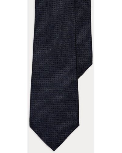 Ralph Lauren Purple Label Strukturierte Seiden-Leinen-Krawatte - Blau