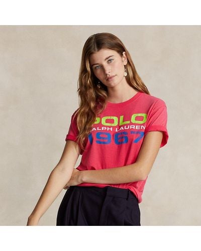 Polo Ralph Lauren Logo-T-Shirt aus Baumwolljersey - Rot