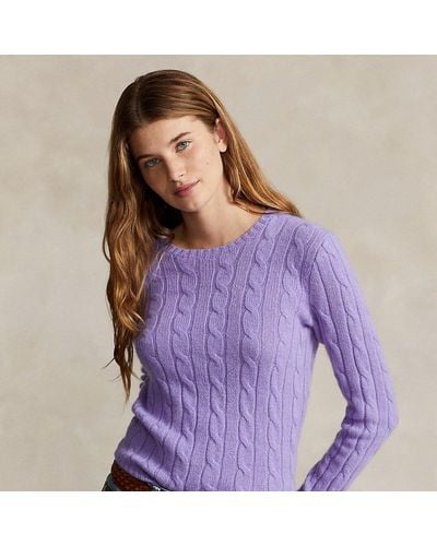 Ralph Lauren Cable-knit Cashmere Sweater - Purple