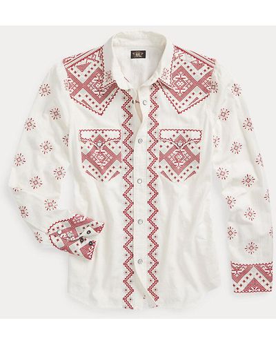 RRL Embroidered Western Shirt - Pink