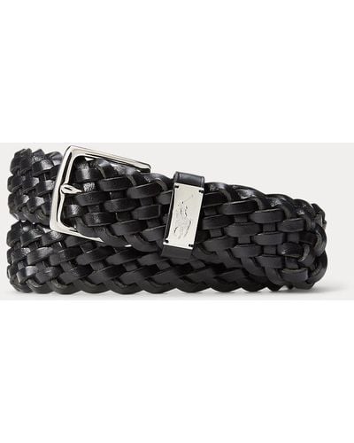 Polo Ralph Lauren Braided Leather Belt - Black