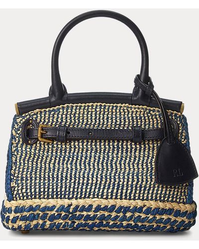 Ralph Lauren Collection Raffia Mini Rl50 Handbag - Blue