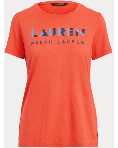 Ralph Lauren Katoenmix T-shirt Met Geometrisch Logo - Rood