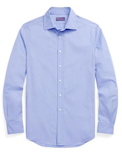 Ralph Lauren Purple Label Washed End-on-end Shirt - Blue