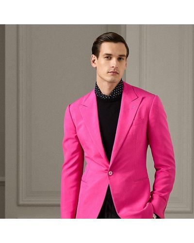 Ralph Lauren Purple Label Kent Handmade Silk Shantung Jacket - Pink