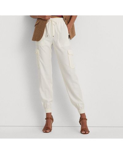 Lauren Ralph Lauren Women's Stretch Cotton Cargo Pants (22W, Beige