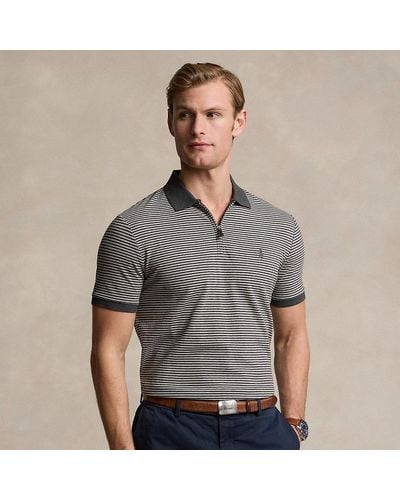 Ralph Lauren Custom Slim Fit Stretch Mesh Polo Shirt - Gray