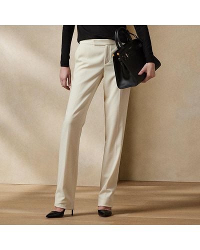 Ralph Lauren Collection Pantaloni Seth in crêpe di lana - Neutro