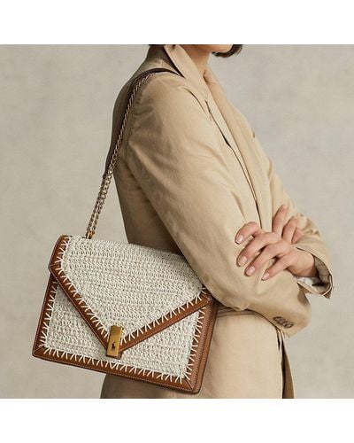 Polo Ralph Lauren Polo Id Crochet Envelope Chain Bag - Natural