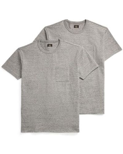 RRL Garment-dyed Pocket T-shirt Two-pack - Grey