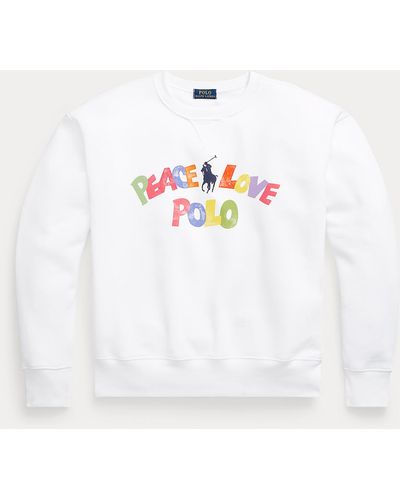 Polo Ralph Lauren Sweatshirt mit "Peace Love Polo"-Grafik - Weiß