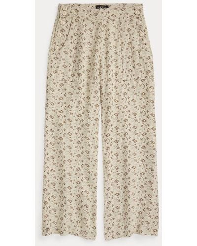 RRL Floral-print Seeded Linen Trouser - Natural