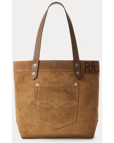 RRL Roughout Suede Tote - Brown