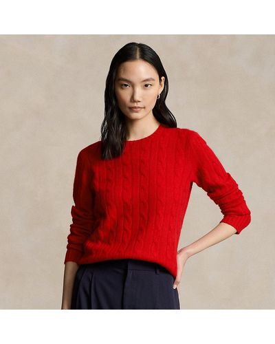 Ralph Lauren Cable-knit Cashmere Sweater - Red