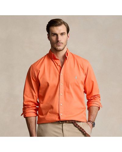Ralph Lauren Tallas Grandes - Camisa de sarga teñida en prenda - Naranja