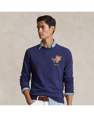 Polo Ralph Lauren Camiseta de punto jersey con dragón - Azul