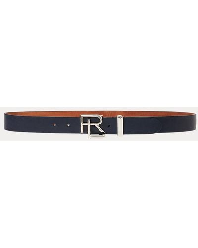 Ralph Lauren Collection Cinturón de piel con caja RL - Azul