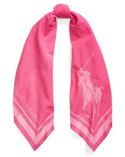 Polo Ralph Lauren Big Pony Cotton Scarf - Pink