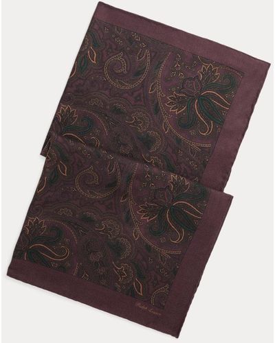 Ralph Lauren Purple Label Pañuelo cuadrado de seda y cachemira - Marrón