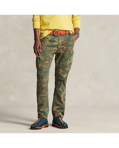 Polo Ralph Lauren Slim Fit Canvas Cargobroek In Camouflage - Groen